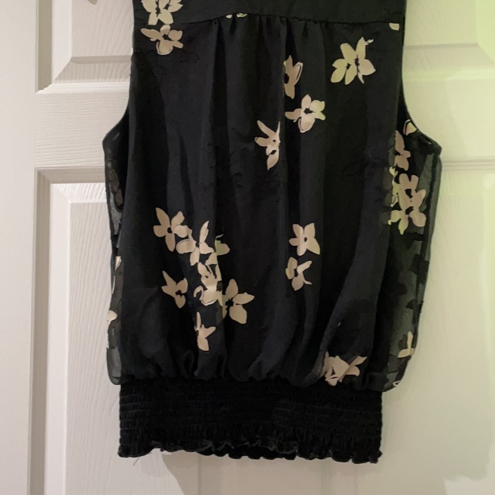 Moa Moa sleeveless top size XL. Color Black and Tan - Picture 6 of 7